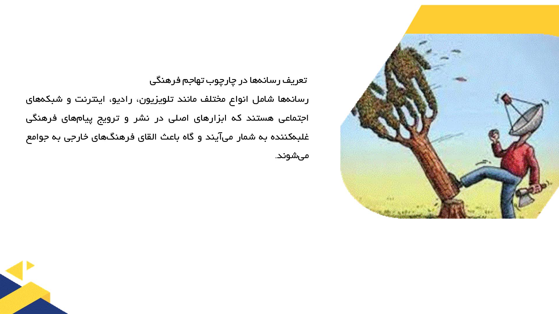 پاورپوینت در مورد نقش رسانه‌ها در تهاجم فرهنگی